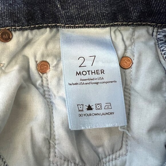 Mother Womens Looker Ankle Fray Skinny Jeans Speed Racer Blue Red Stripe size 27 - Picture 15 of 16